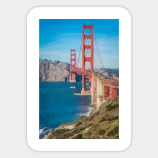 Low Poly Golden Gate Bridge San Francisco Sticker